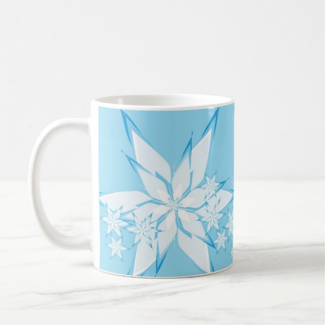 Happy Holidays with Snowflake Art Coffee Mug (Left)