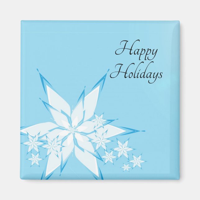 Happy Holidays with Snowflake Art Magnet (Front)