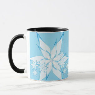 Happy Holidays with Snowflake Art Mug