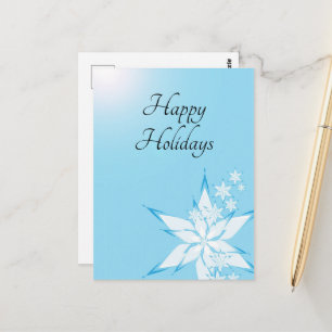 Happy Holidays with Snowflake Art Postcard