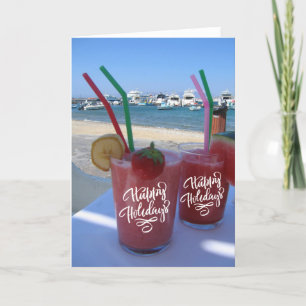 Happy Holidays with Strawberry Daiquiris - card