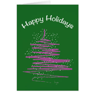 Happy Holidays with Tree Custom