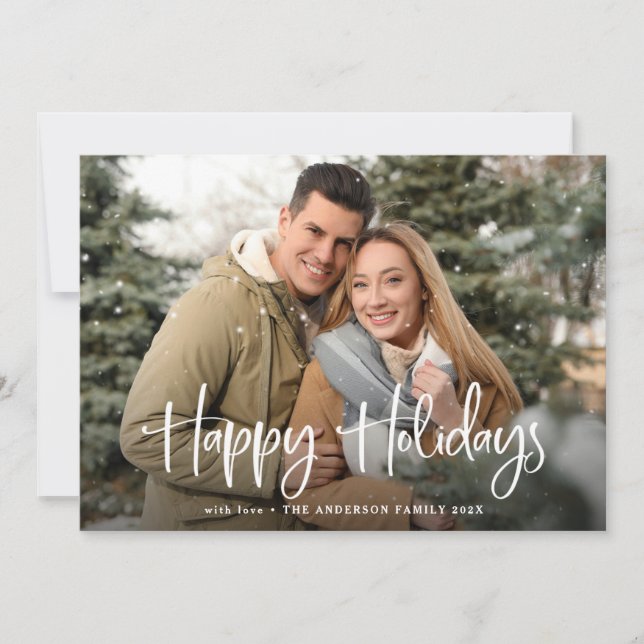 Happy Holidays with your Family Photo Holiday Card (Front)