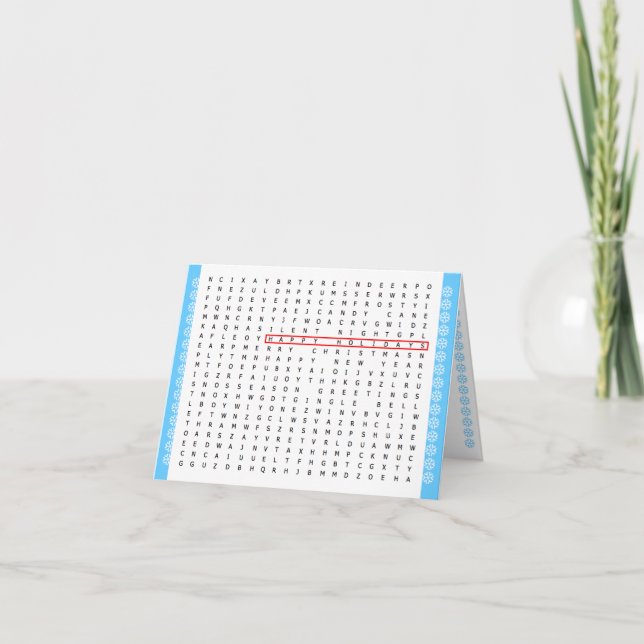 Happy Holidays Word Search Card (Front)
