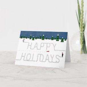 Happy Holidays written in snow Card