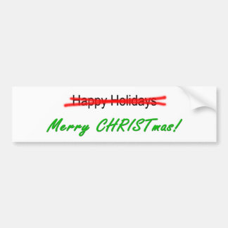 Happy Holidays X-out Merry Christmas Bmpr. Sticker