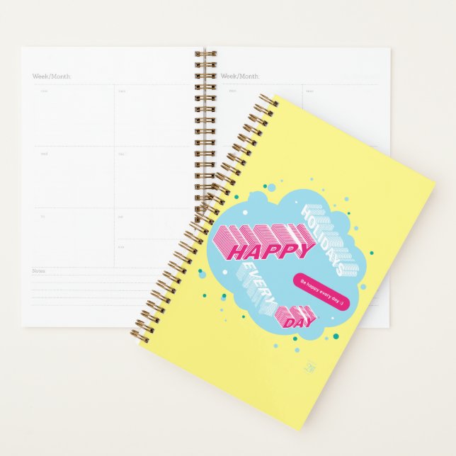 Happy Holidays, Yellow & Blue Planner (Display)