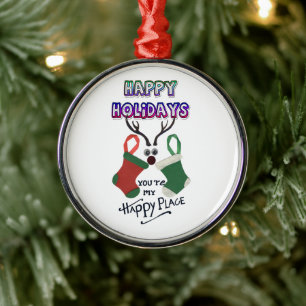 Happy Holidays You Are My Happy Place Christmas St Metal Tree Decoration