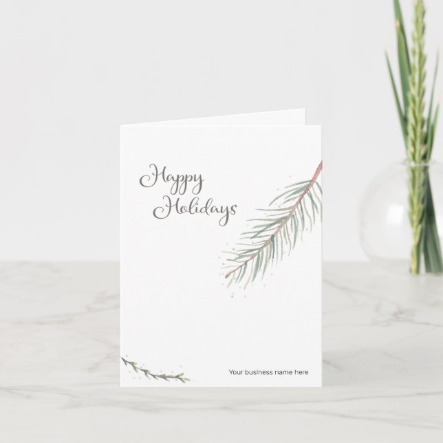 Happy Holidays Your Business Name Custom Holiday  Card (Front)