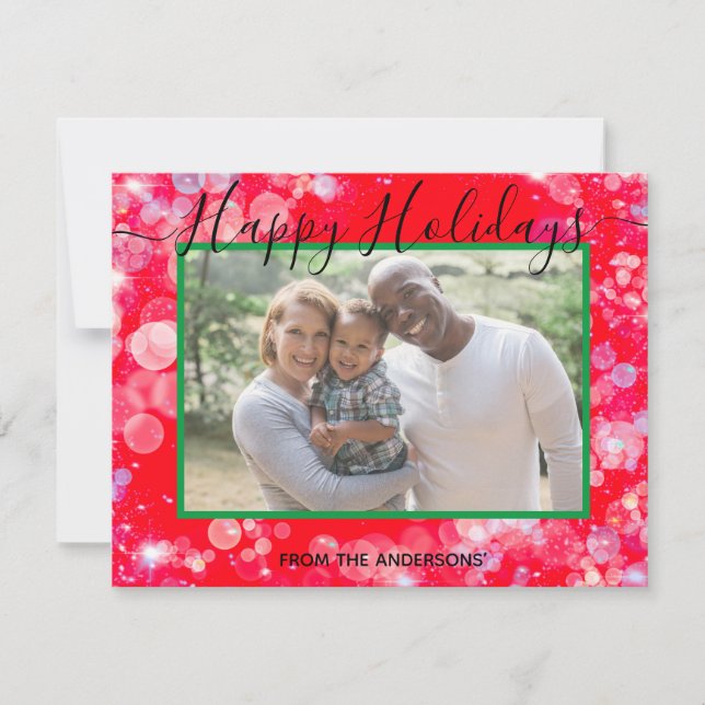 Happy Holidays your photo and personalised message Holiday Card (Front)
