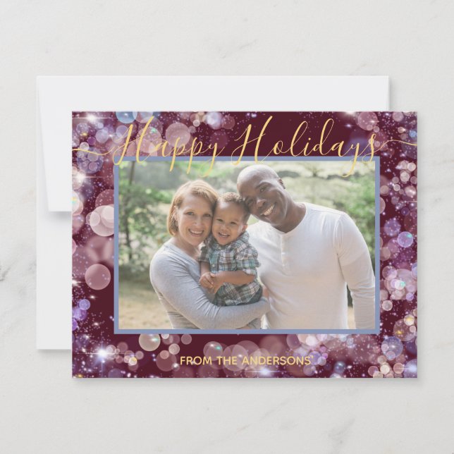 Happy Holidays your photo and personalised message Holiday Card (Front)