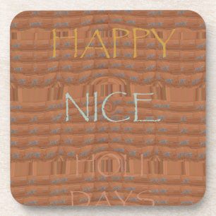 Happy Holidays Zebra Art Print Coaster