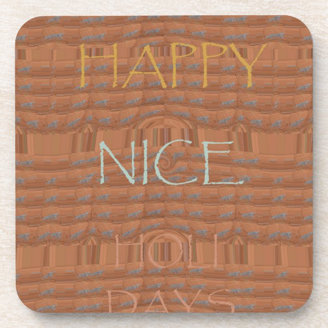 Happy Holidays Zebra Art Print Coaster (Front)