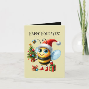 Happy Holidayzzz bee add message Holiday Card