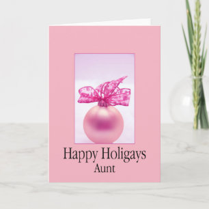 Happy Holigays Aunt Christmas Card