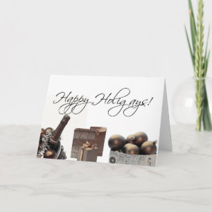 Happy Holigays gay lesbian christmas card sepia