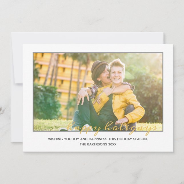 Happy Holigays LGBTQ Christmas Photo Holiday Card (Front)