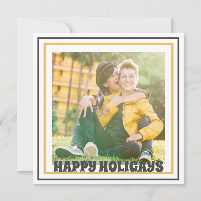 Happy Holigays LGBTQ Christmas Photo Holiday Card (Front)