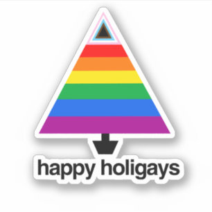 Happy Holigays Progress Pride Tree