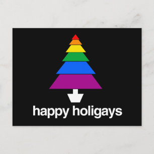 HAPPY HOLIGAYS TREE POSTCARD