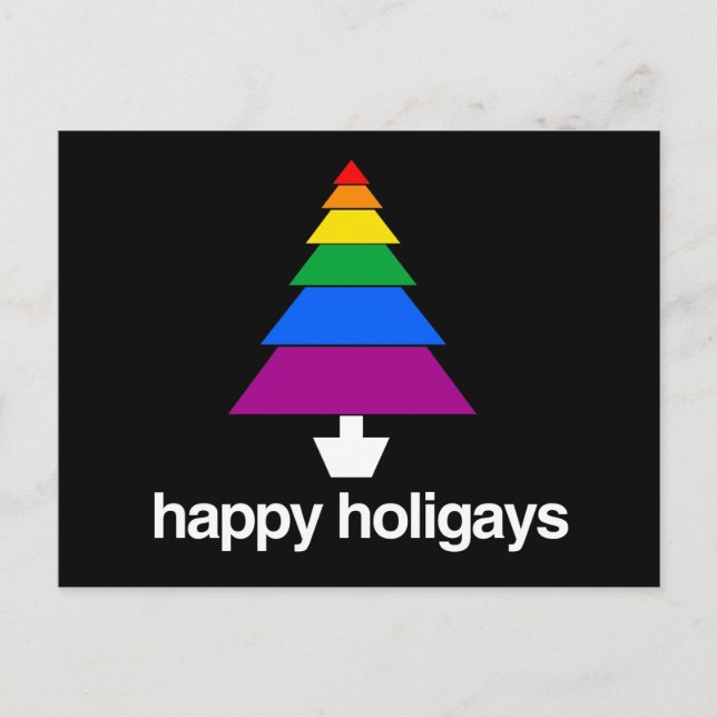 HAPPY HOLIGAYS TREE POSTCARD (Front)