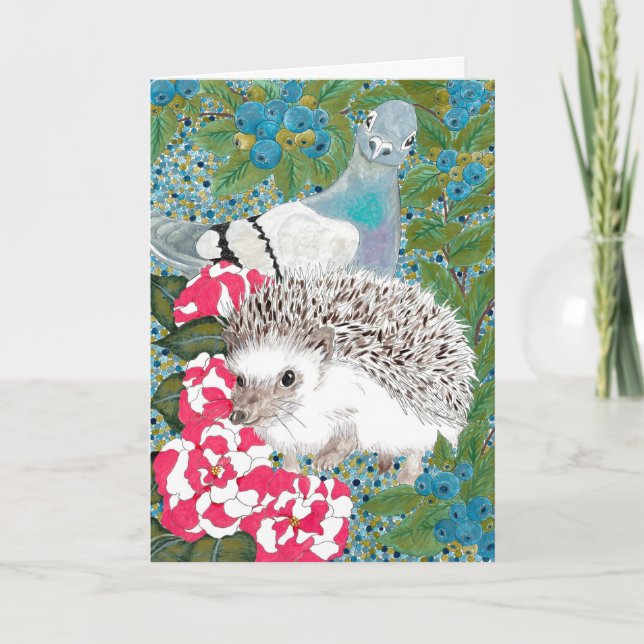 Happy Hollow Greeting Card- Hedgehog Card (Front)