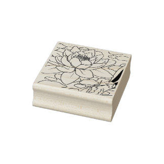Happy Hollow Koi- Water Lily Rubber Stamp