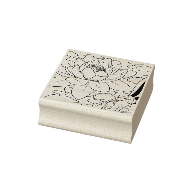 Happy Hollow Koi- Water Lily Rubber Stamp (Stamp)