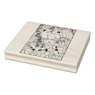 Happy Hollow Parrots Rubber Stamp