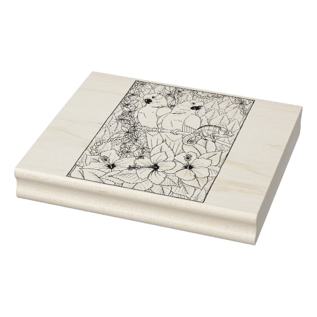 Happy Hollow Parrots Rubber Stamp (Stamp)