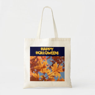 Happy Holloween! tote bag cloth Orange Leaves