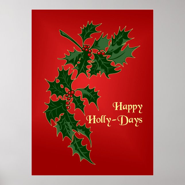 Happy Holly-Days Christmas Poster (Front)