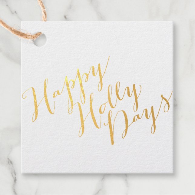 Happy Holly Days Favour Tags (Front)