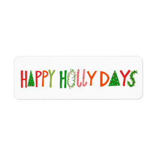 HAPPY HOLLY DAYS Holiday Christmas Cute Hand-Drawn