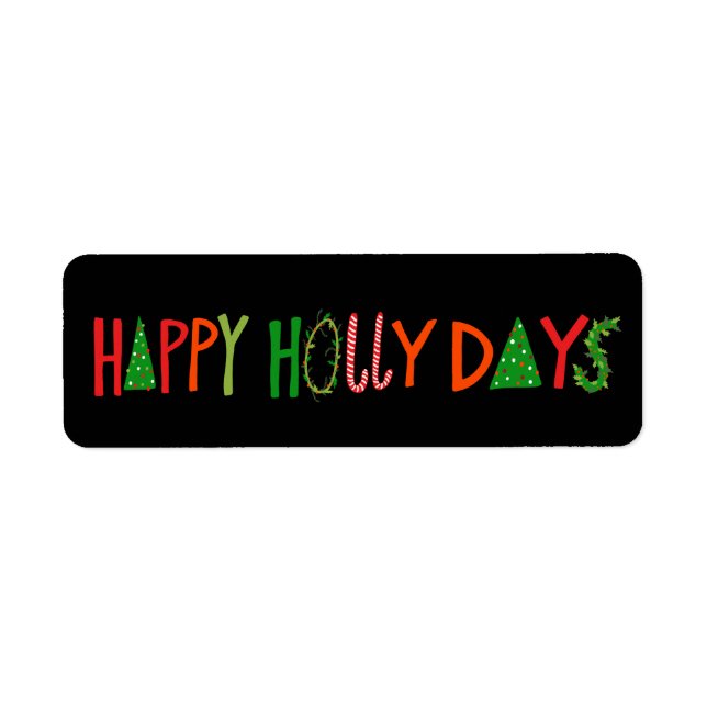 HAPPY HOLLY DAYS Holiday Christmas Cute Hand-Drawn (Front)