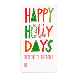 HAPPY HOLLY DAYS Holiday Xmas Christmas CUSTOM