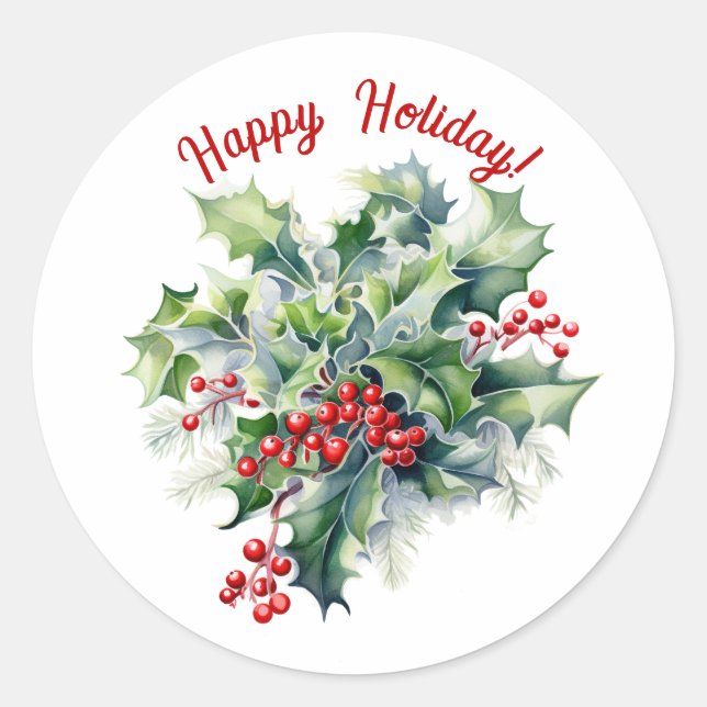 Happy Holly! Holiday Sticker (Front)