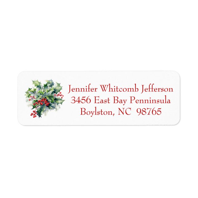 Happy Holly! Return Address (Front)