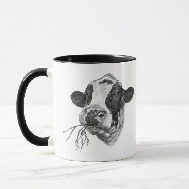 Happy Holstein Friesian Cow Mug (Left)