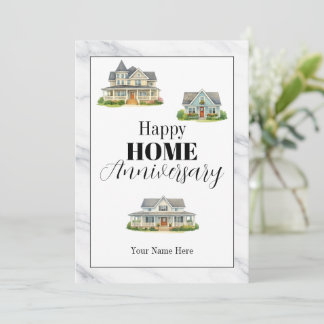 Happy Home Anniversary Card from Realtor - Custom
