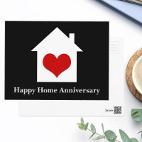 Happy Home Anniversary Chic Real Estate House BW