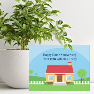 Happy Home Anniversary Custom Realtor Postcard