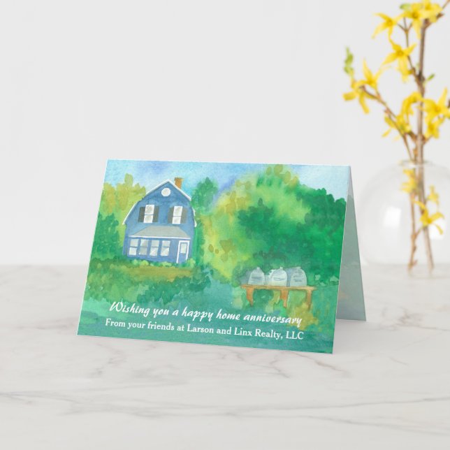 Happy Home Anniversary From Realtor Farmhouse Card (Yellow Flower)