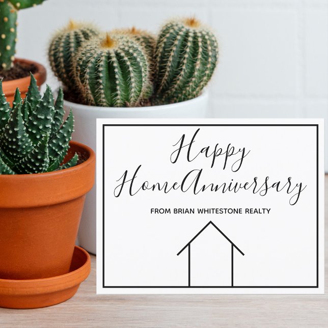 Happy Home Anniversary Modern Real Estate Company Card (Creator Uploaded)