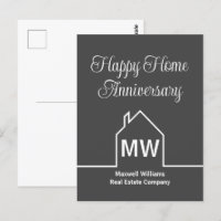 Happy  Home Anniversary Real Estate Company Grey