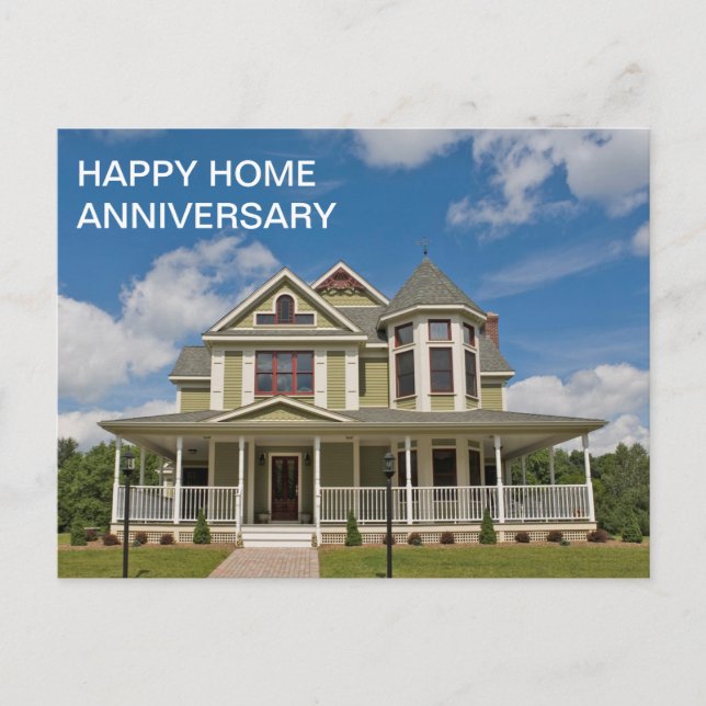 Happy Home Anniversary Real Estate Company House Postcard (Front)