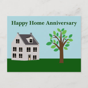Happy Home Anniversary Real Estate House Custom Postcard