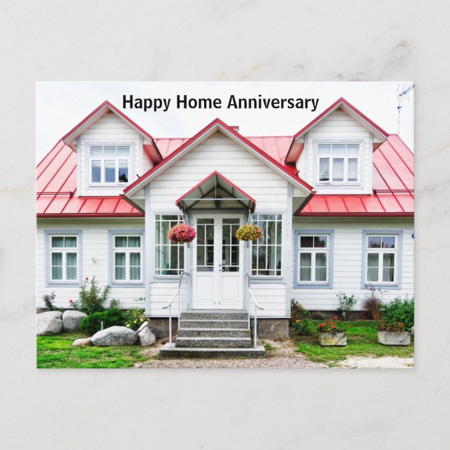 Happy Home Anniversary Real Estate Postcard (Front)