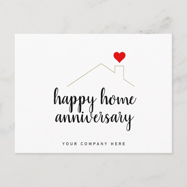 Happy Home Anniversary Real Estate  Postcard (Front)