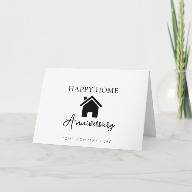 Happy Home Anniversary Real Estate Thank You Card (Front)